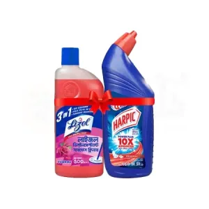 Harpic Toilet Cleaner 750 ml & Lizol Floral Floor Cleaner 500 ml (Combo)